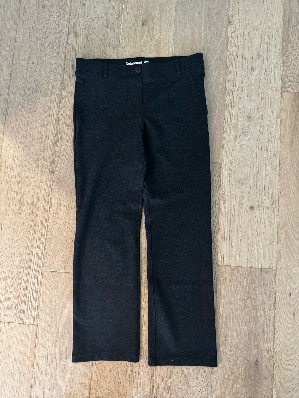 Betabrand Men's Black Straight-Leg Dress Pants